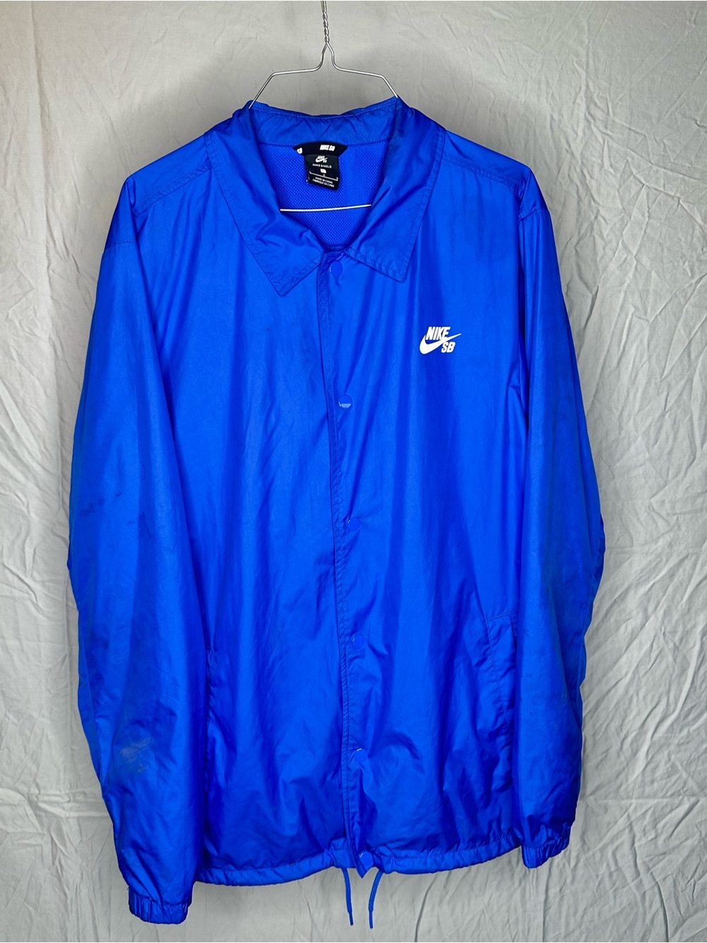 Nike SB Blue Coaches Jacket Men’s L Skate Windbreaker Snap Front